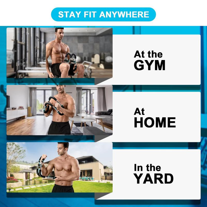 Arm Trainer , 90-120Lbs Adjustable Chest Exercise Equipment, Men'S Arm Strength Trainer, Portable Spring Resistance Power Twister Bar, for Home Workout Equipment Hand Grip Strengthener Non-Slip Grip Gym Stuff