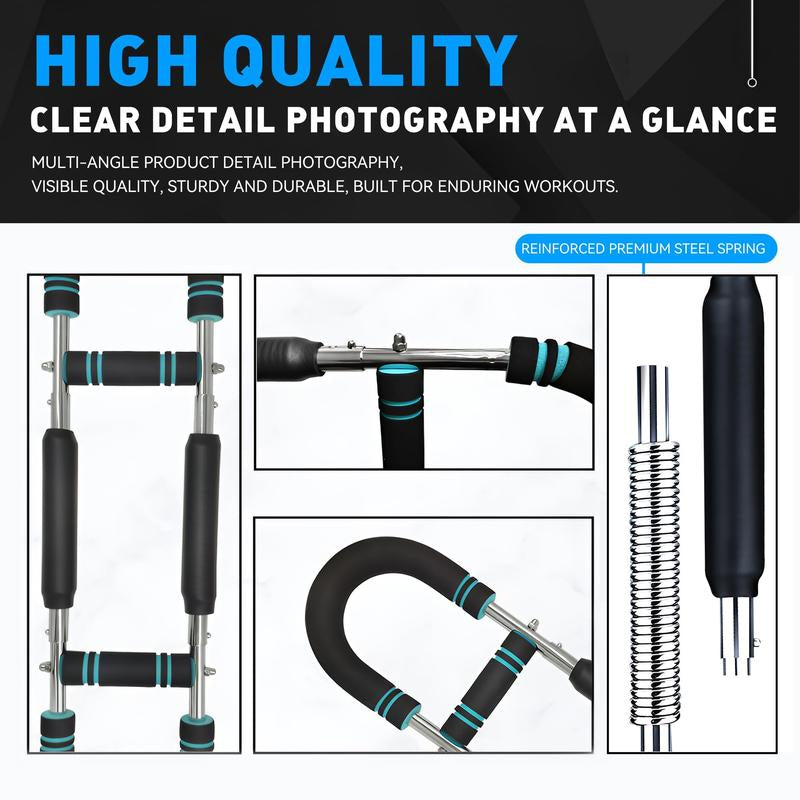 Arm Trainer , 90-120Lbs Adjustable Chest Exercise Equipment, Men'S Arm Strength Trainer, Portable Spring Resistance Power Twister Bar, for Home Workout Equipment Hand Grip Strengthener Non-Slip Grip Gym Stuff