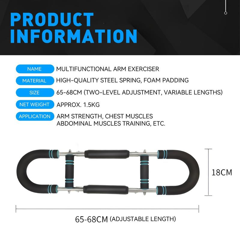 Arm Trainer , 90-120Lbs Adjustable Chest Exercise Equipment, Men'S Arm Strength Trainer, Portable Spring Resistance Power Twister Bar, for Home Workout Equipment Hand Grip Strengthener Non-Slip Grip Gym Stuff