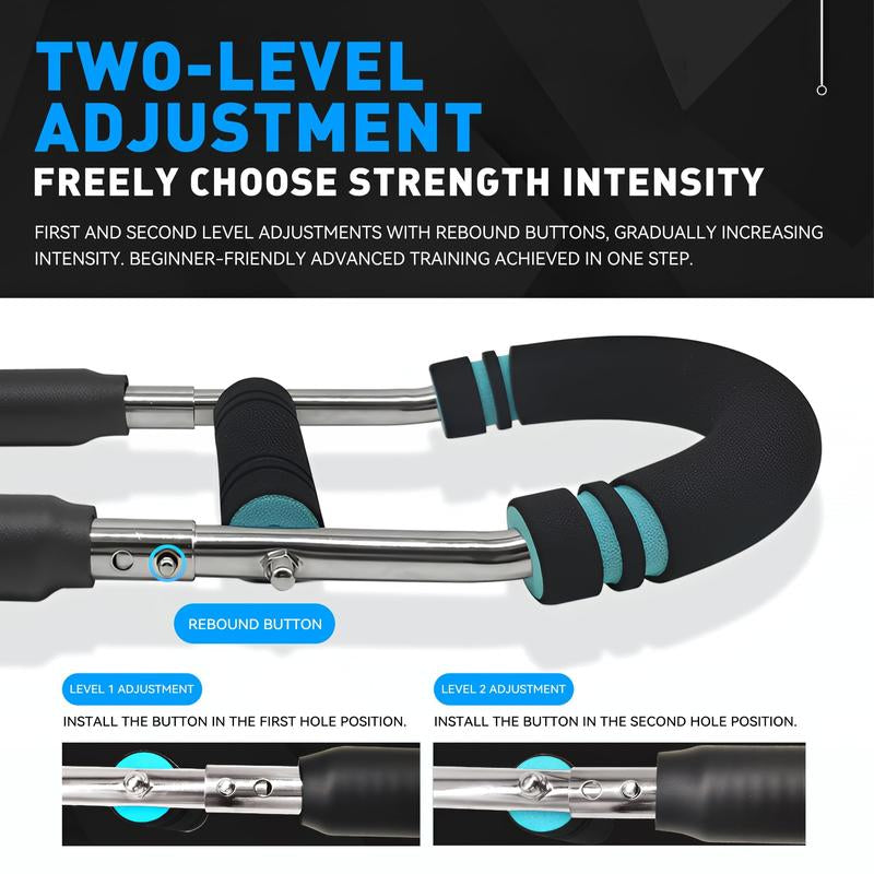 Arm Trainer , 90-120Lbs Adjustable Chest Exercise Equipment, Men'S Arm Strength Trainer, Portable Spring Resistance Power Twister Bar, for Home Workout Equipment Hand Grip Strengthener Non-Slip Grip Gym Stuff