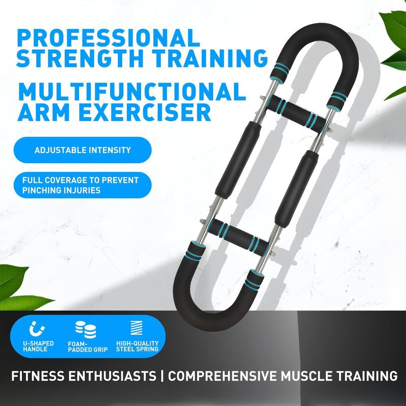 Arm Trainer , 90-120Lbs Adjustable Chest Exercise Equipment, Men'S Arm Strength Trainer, Portable Spring Resistance Power Twister Bar, for Home Workout Equipment Hand Grip Strengthener Non-Slip Grip Gym Stuff